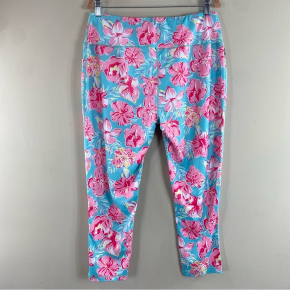 Simply Southern Women’s Pink Blue Tropical Floral Print Leggings NWT Sz XXL‎ - Picture 7 of 13